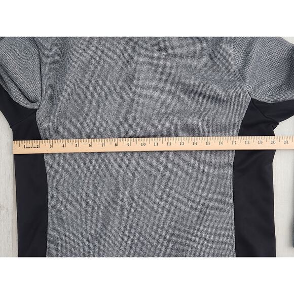 Spyder Fleece Sweater Pullover sz Med Black Gray 1/4 Zip Sweatshirt Performance - Picture 7 of 8
